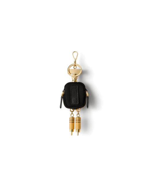 Prada White Robot Re-Nylon Keychain Charm