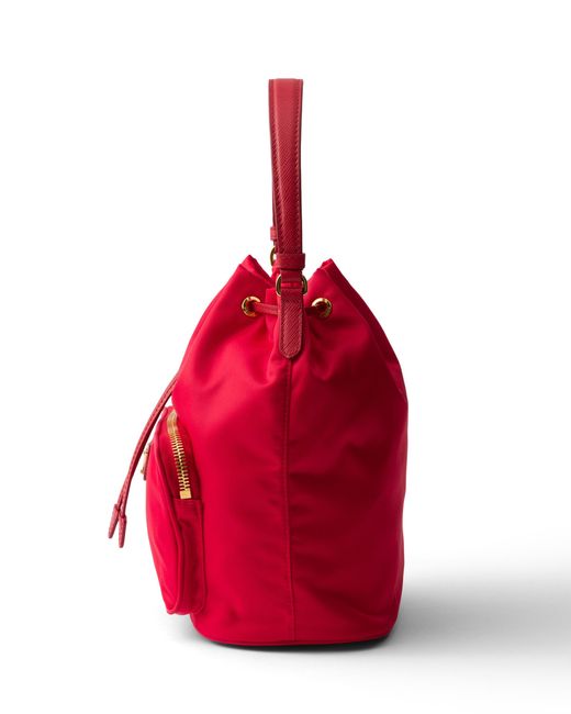 Prada Red Duet Re-Nylon Bucket Bag