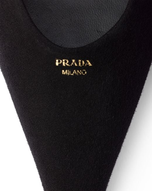 Prada Black Suede Pointy Toe Pumps