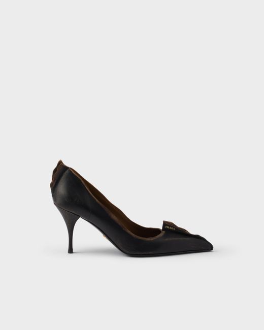 Prada Black Pumps Aus Antikem Leder