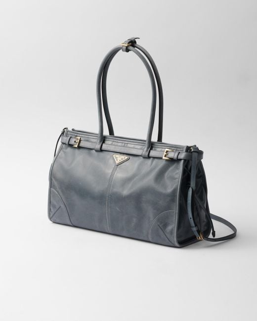Grand Sac À Main Bonnie En Cuir Prada en coloris Blue
