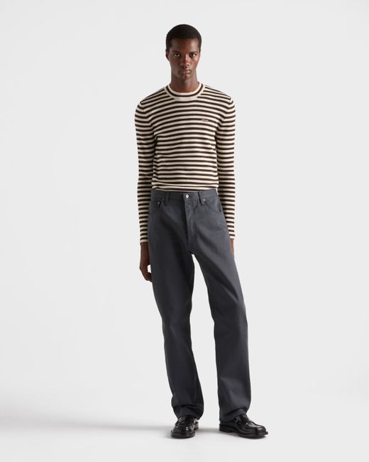 Prada Reguläre Jeans Aus Raw Denim in Blue für Herren