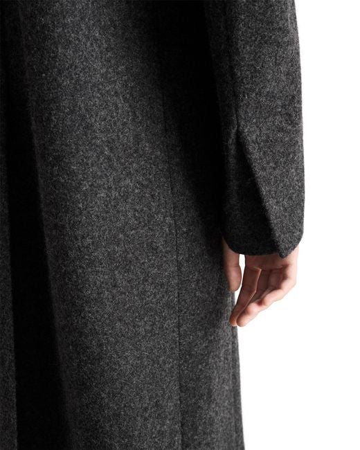 Prada Black Shetland Wool Coat With Jewel Buttons