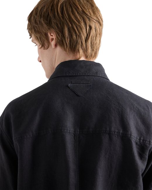 Prada Blue Linen Jacket for men