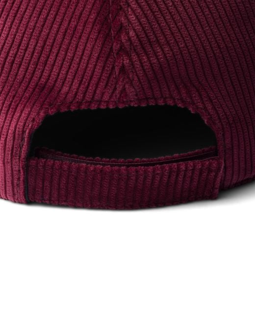 Prada Red Corduroy Baseball Cap