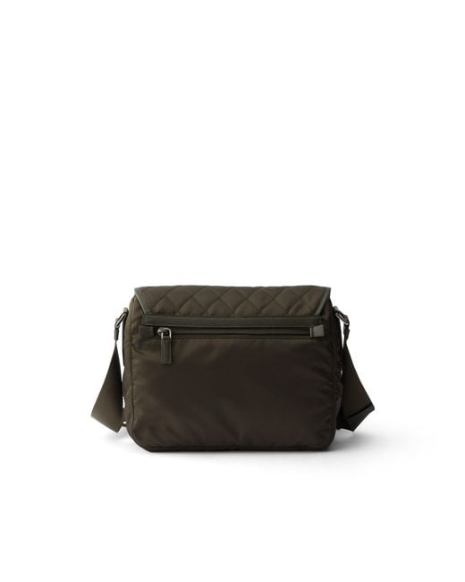Prada Multicolor Medium Quilted Re-Nylon Shoulder Bag With Saffiano Leather Trim