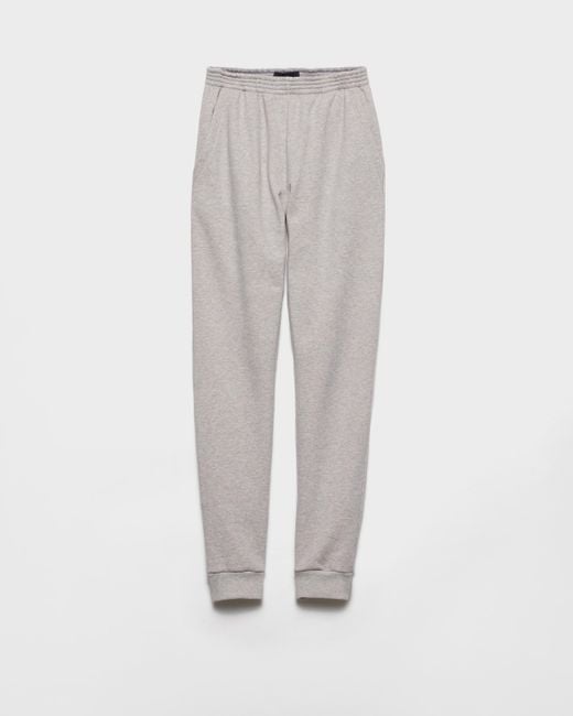 Jogging En Molleton De Coton Prada pour homme en coloris Gray