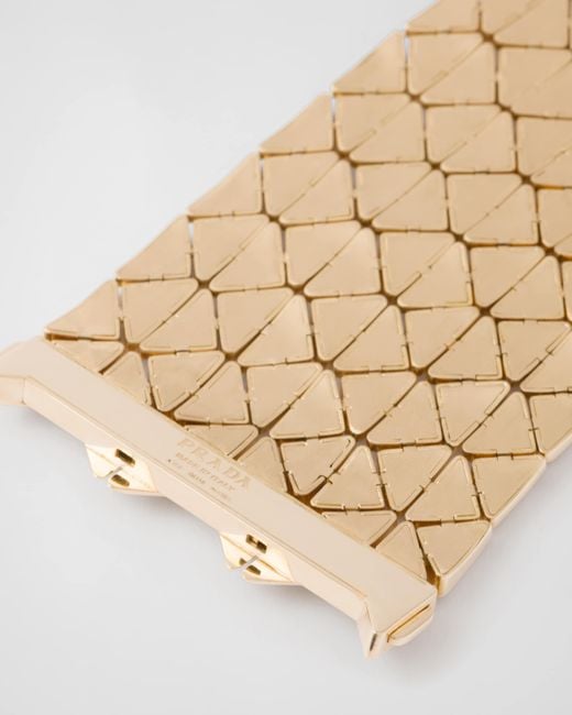 Prada Metallic Eternal Gold Cuff Bracelet In Yellow Gold