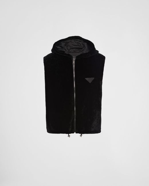Prada Black Shearling Vest for men