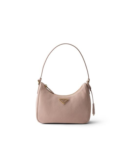 Prada Pink Re-Edition 2005 Nubuck And Saffiano Leather Mini-Bag