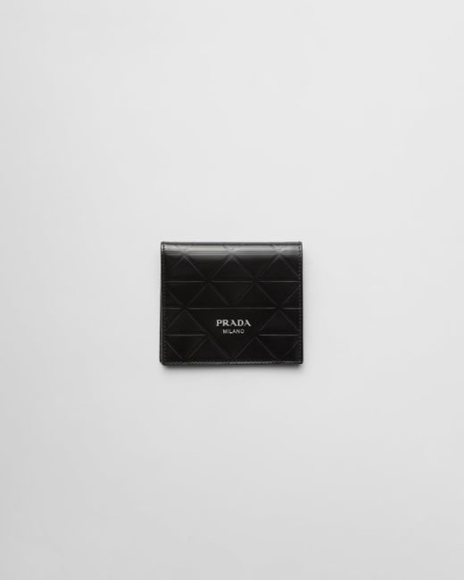 Prada Black Brushed Leather Wallet for men