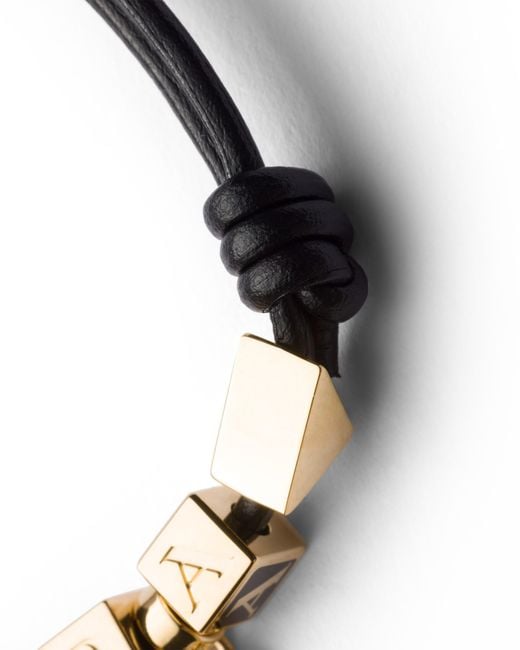 Prada White Nappa Leather And Metal Bracelet