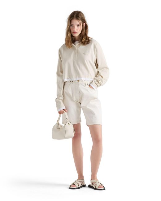 Prada White Old Denim Bermudas