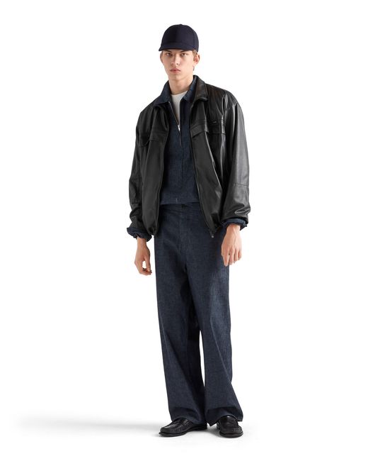 Prada Black Nappa Leather Jacket for men