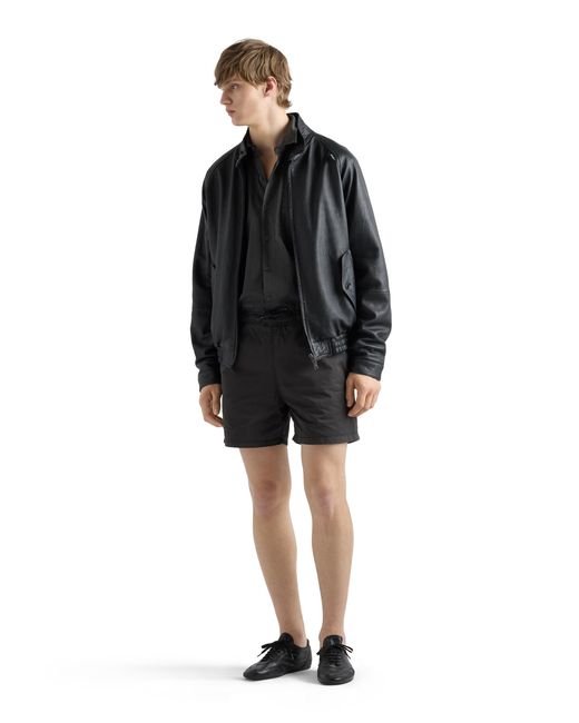 Prada Black Twill Swim Trunks, Asphalt for men