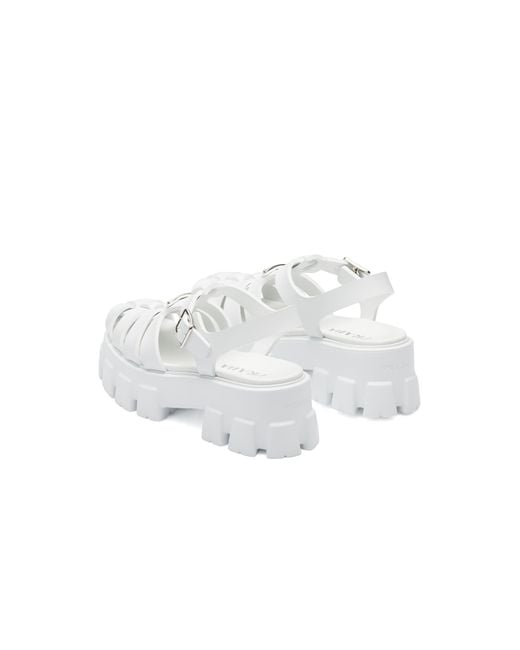 Prada White Rubber Platform Sandals 55
