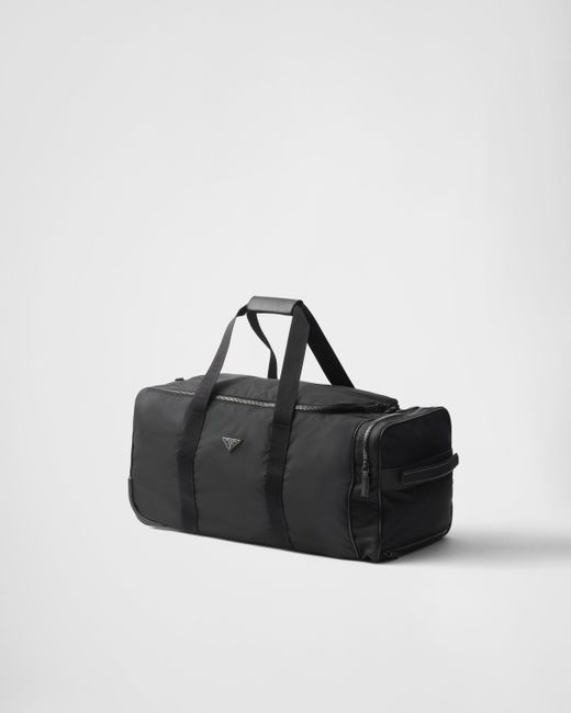 Prada Black Re-Nylon And Saffiano Leather Trolley