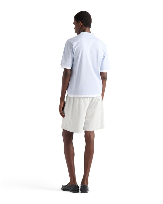 Prada White Cotton Shorts for men