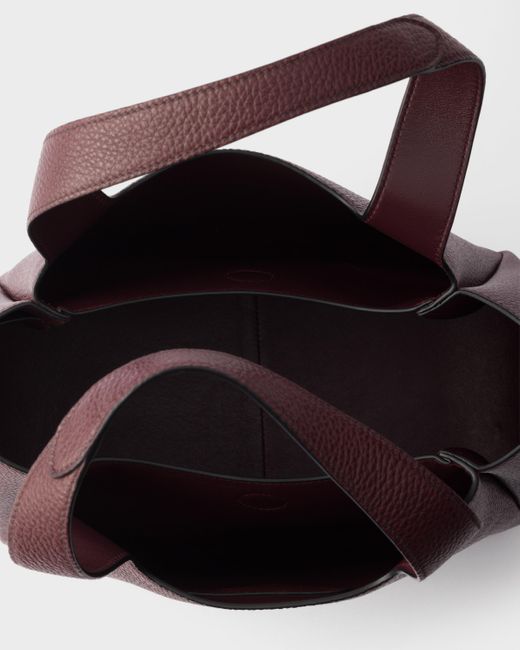 Prada Purple Kleine Tote Bag Aus Leder