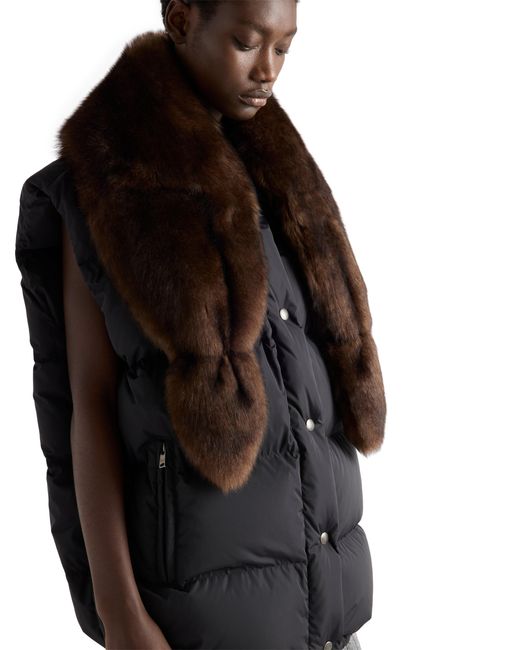 Prada Black Re-Nylon And Shearling Down Vest