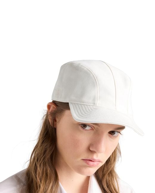 Prada White Drill Baseball Cap
