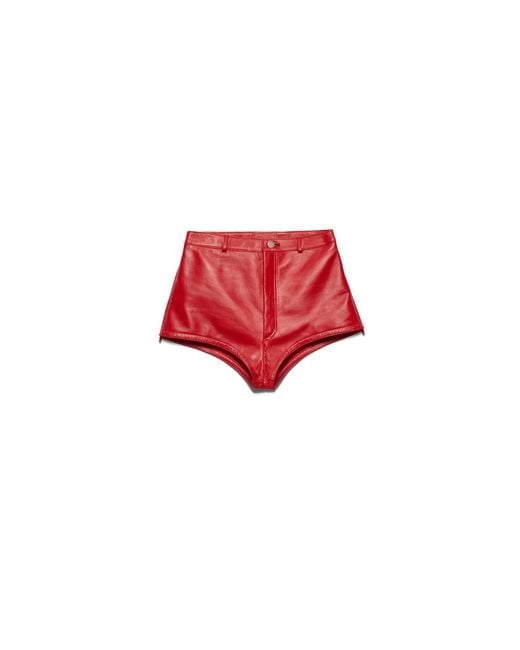 Prada Red Nappa Leather Culottes