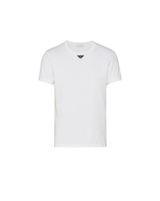 Camiseta De Algodón, Hombre, Talla Prada de hombre de color White