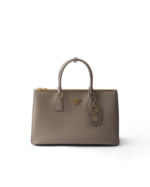 Prada Gray Galleria Large Saffiano Leather Bag, Clay