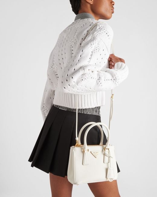 Prada White Galleria Saffiano Leather Mini-Bag