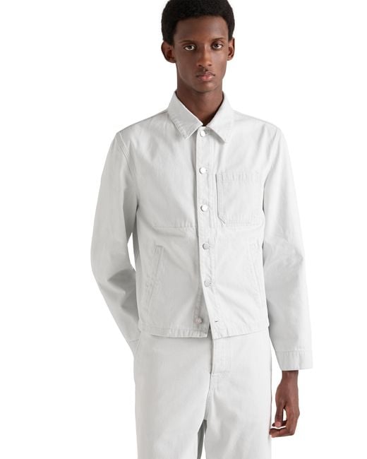 Prada White Denim Blouson Jacket, Sky for men