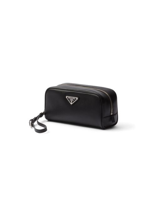 Prada Black Saffiano Leather Pouch for men