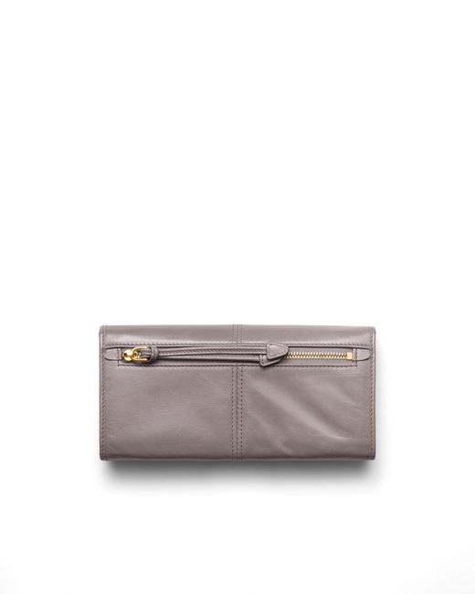 Prada Gray Large Leather Wallet