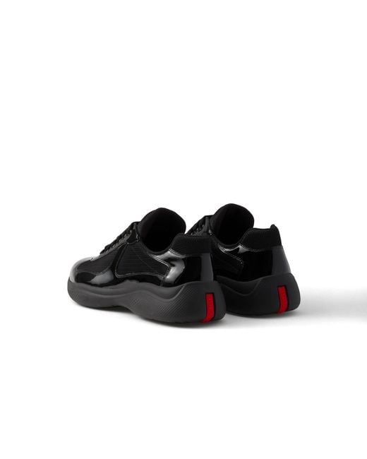 Prada Black America's Cup Leather Sneakers for men