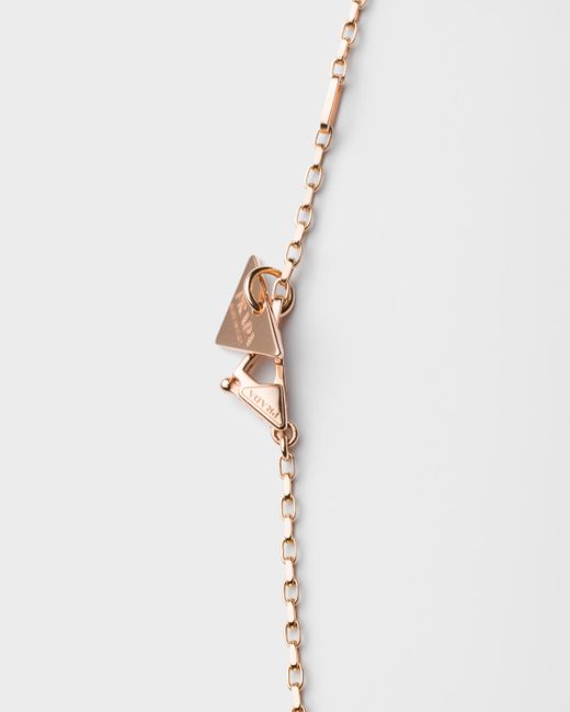 Prada White Eternal Nano Heart Necklace