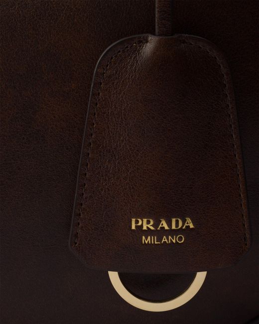 Prada Black Boogie Large Leather Bag, Cocoa