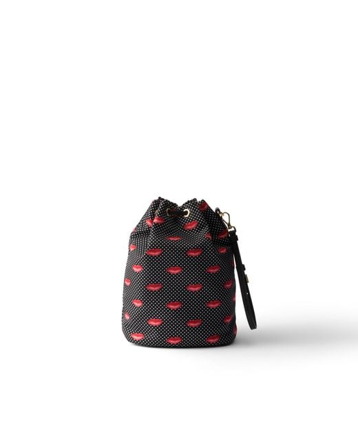 Prada White Printed Re-Nylon Pouch