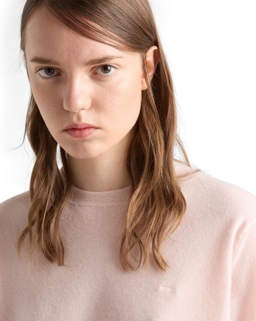 Prada Pink Short-Sleeved Cashmere T-Shirt