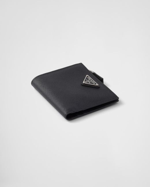 Prada Blue Small Saffiano Leather Wallet for men