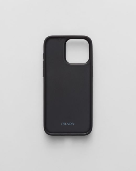 Prada Black Iphone-15-Pro-Max-Hülle Aus Saffiano-Leder
