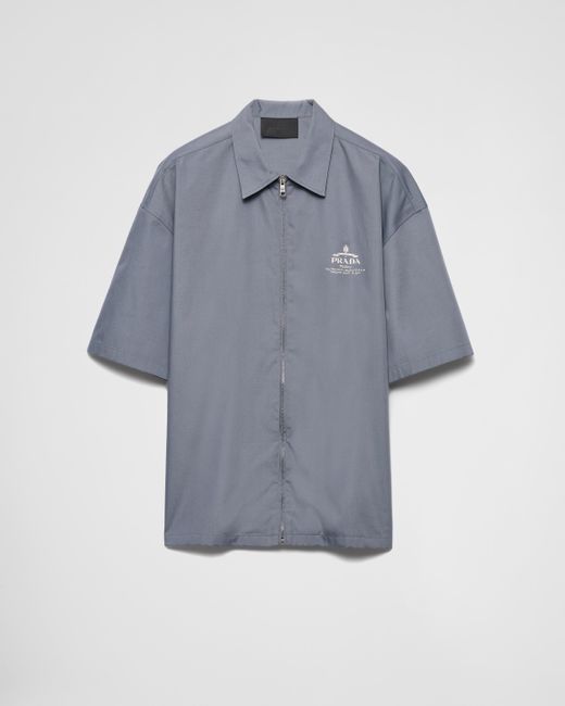 Camicia A Maniche Corte di Prada in Blue da Uomo