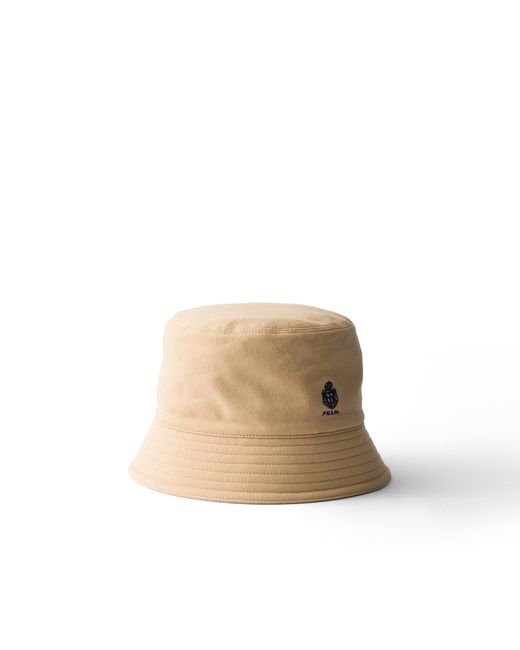 Prada White Old Piqué Bucket Hat for men