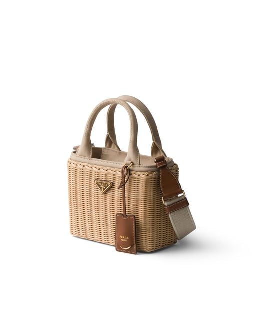 Borsa Shopping Small di Prada in Metallic
