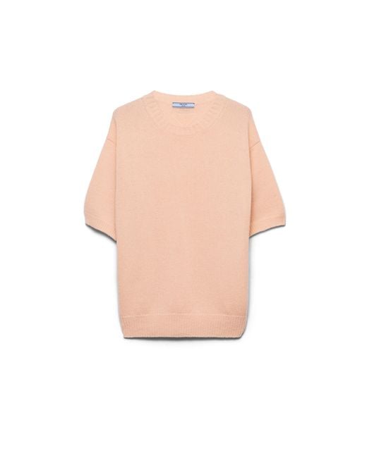 Prada White Wool And Cashmere Crew-Neck Sweater