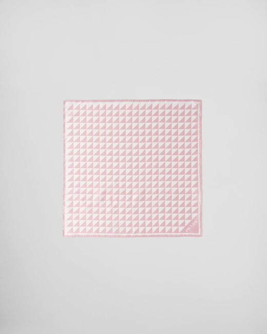 Écharpe En Sergé Imprimé Prada en coloris Pink