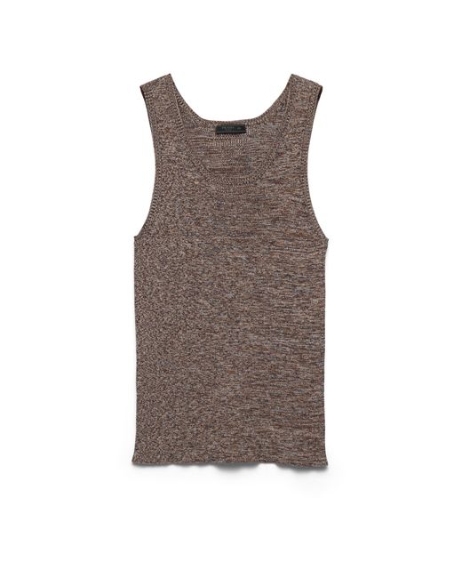 Prada Brown Cotton Knit Tank Top for men