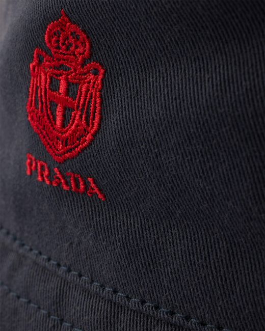 Prada Blue Old Gabardine Bucket Hat for men