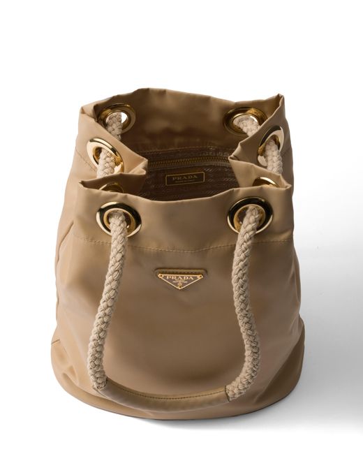 Prada Natural Mariner Re-Nylon Small Bucket Bag