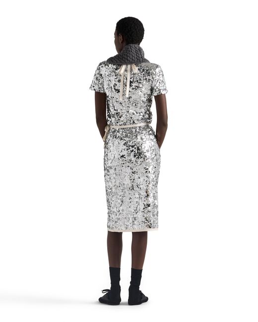 Prada Gray Embroidered Sequin Skirt