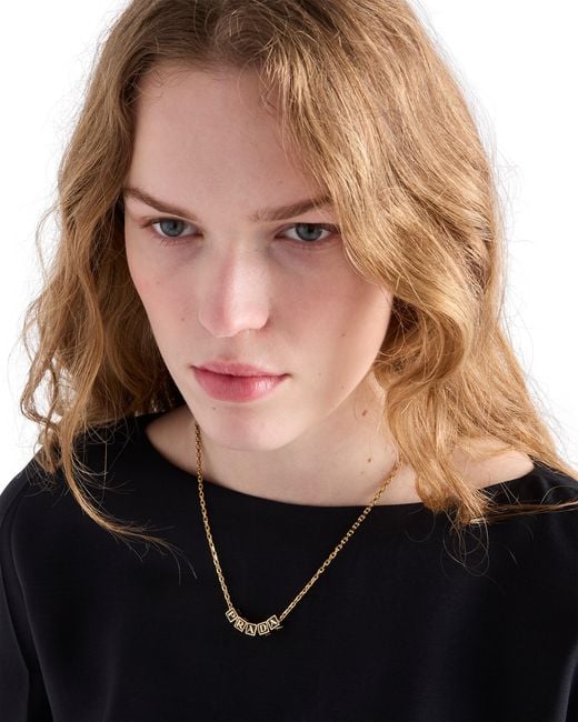 Prada White Metal Necklace