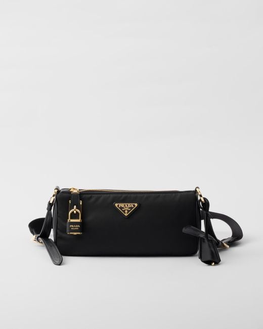 Prada Small Re Nylon And Leather Shoulder Bag in Black Lyst UK